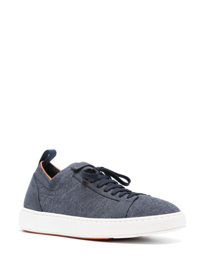 Santoni knitted panelled sneakers outlook
