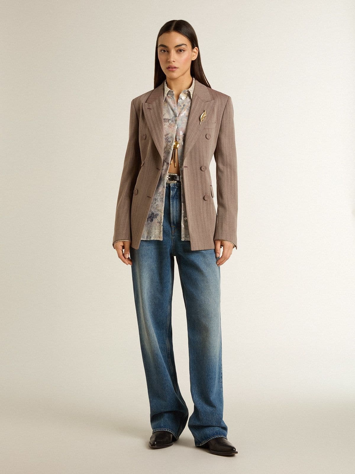 Women's shirt with multicolor floral sequin print - 6