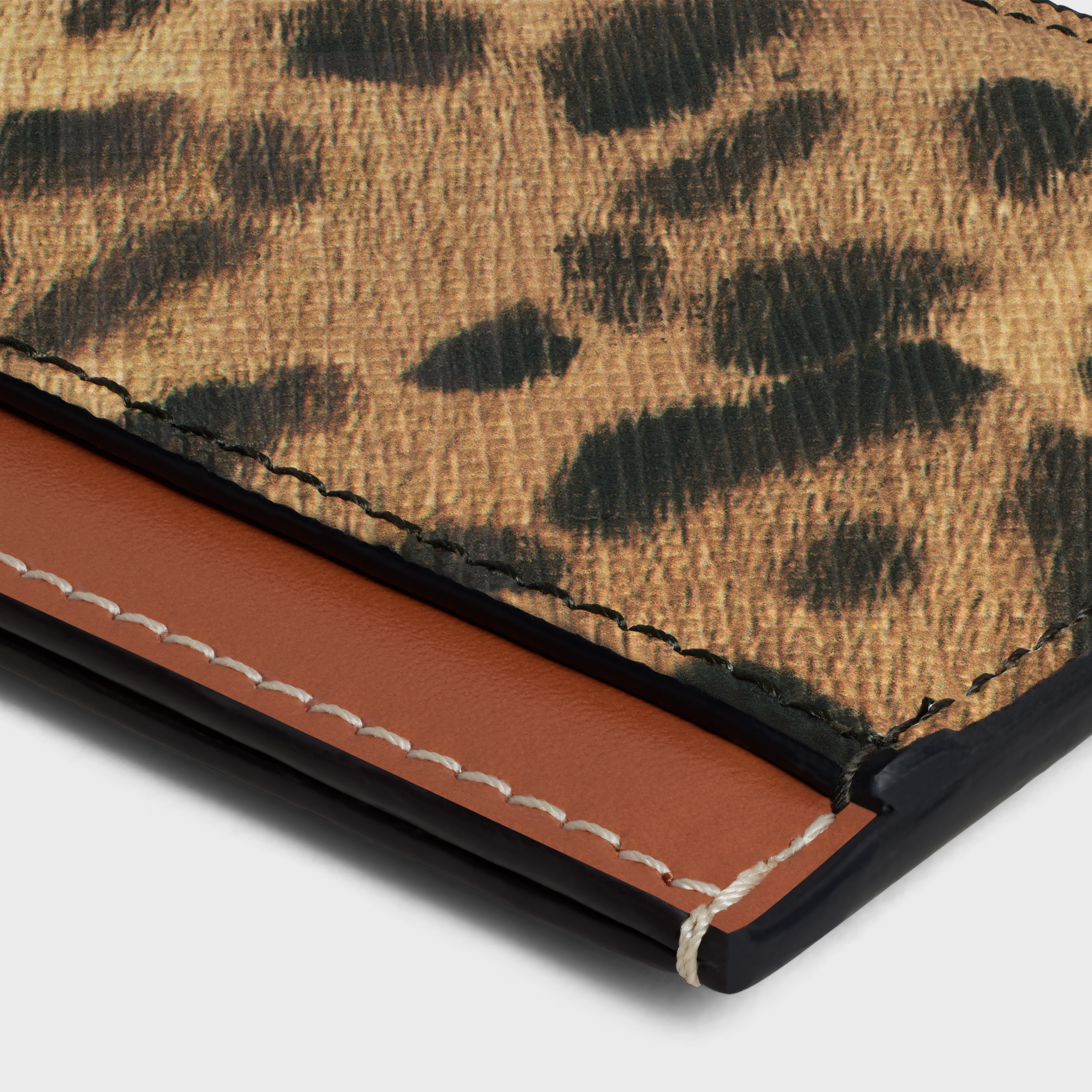 Card holder in Celine Canvas with leopard print and calfskin - 4