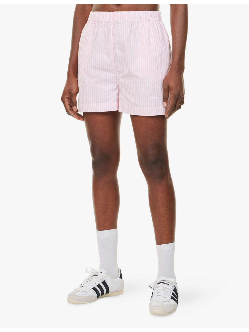 Eden Script Striped Cotton Shorts - 3