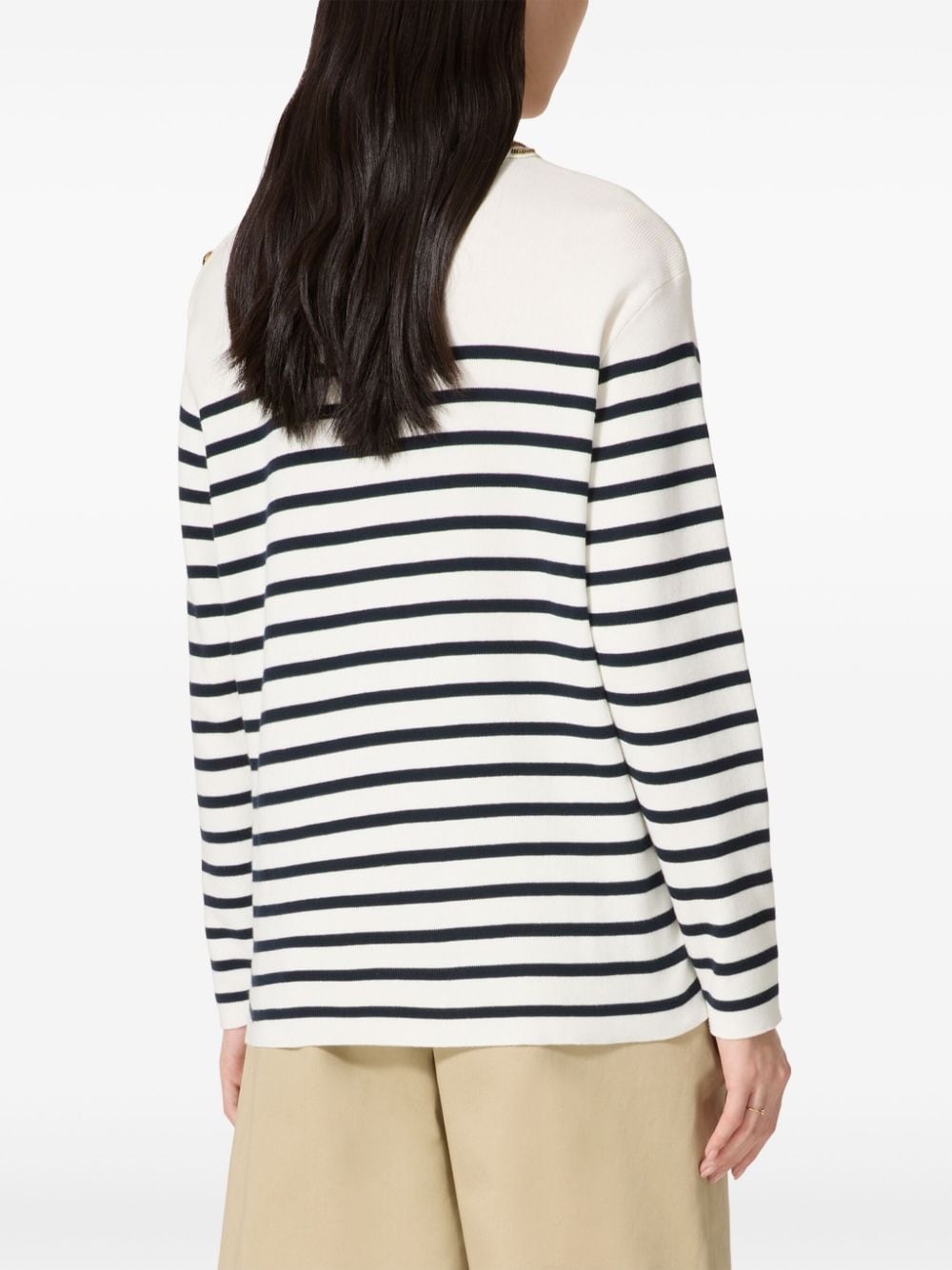 striped cotton jumper - 4