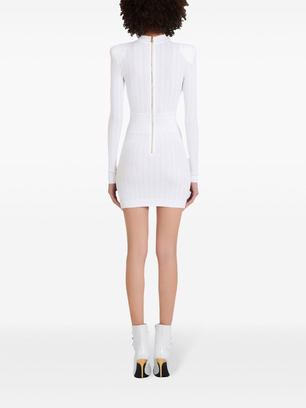 button-embellished knitted minidress - 4
