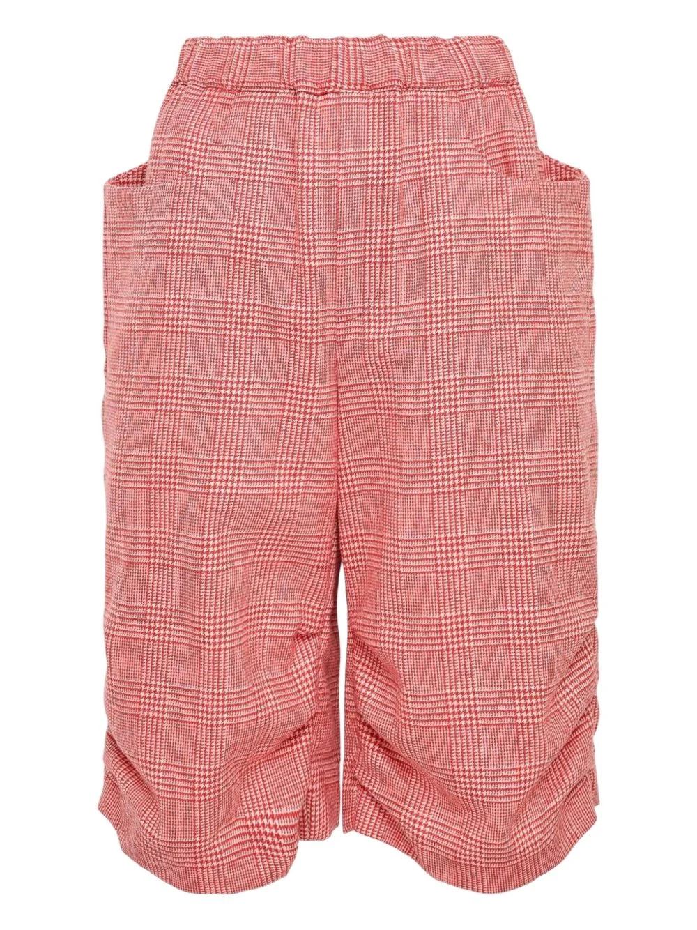 checkered-pattern tweed shorts - 1
