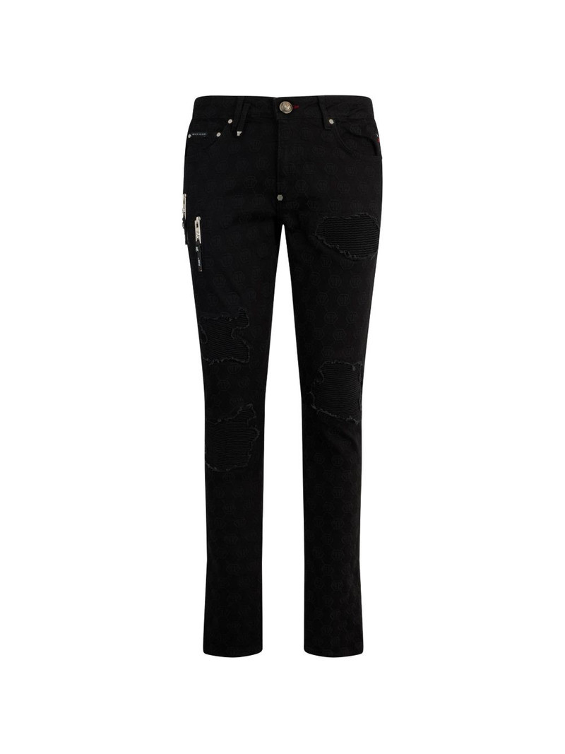 embroidery distressed jeans 1