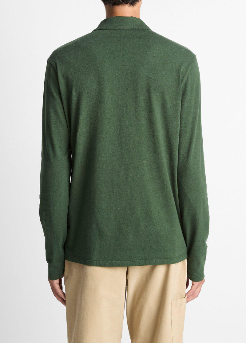 Vince Garment Dye Cotton Johnny-Collar Polo Shirt outlook