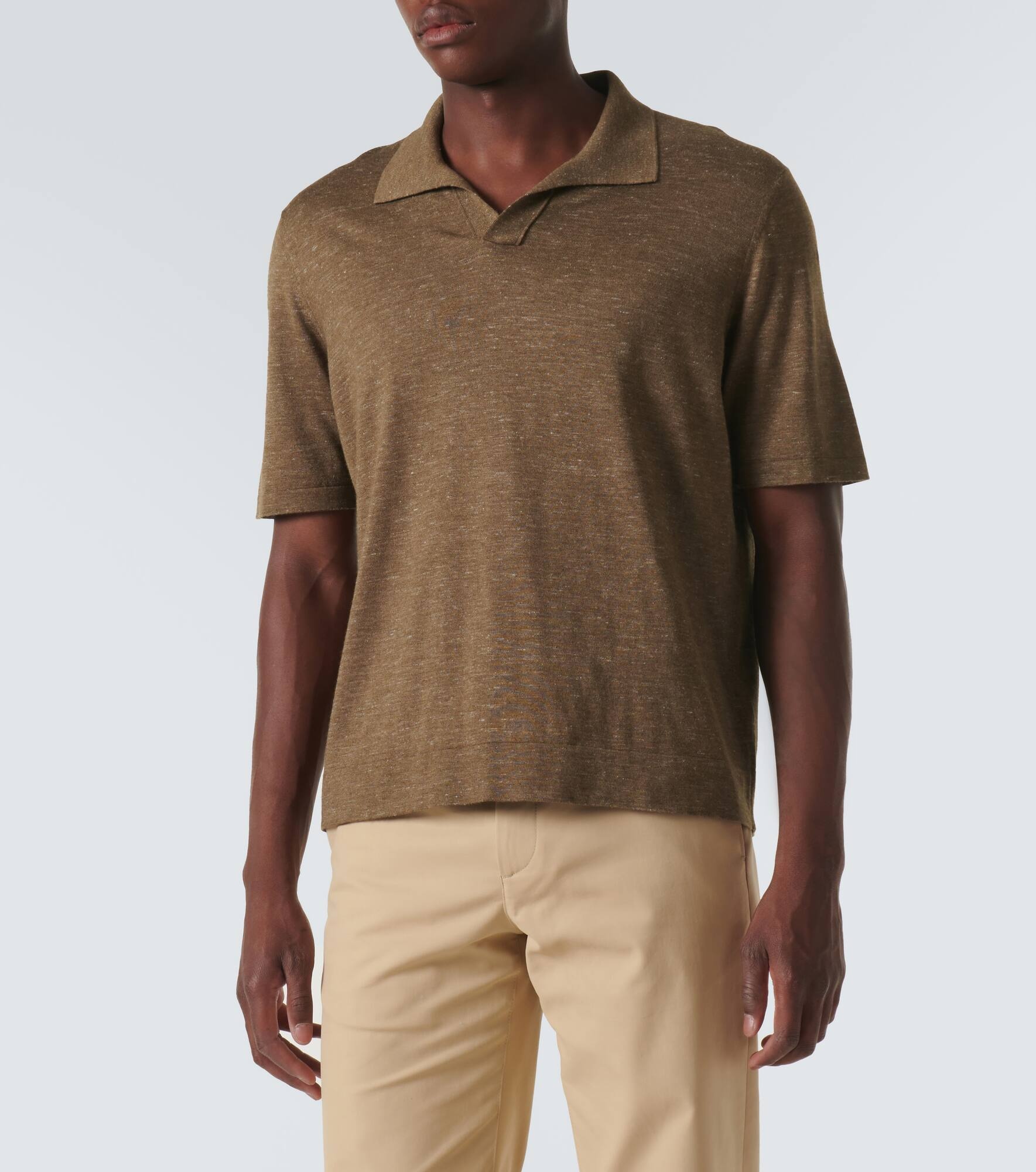 Silk, cashmere, and linen polo shirt - 3