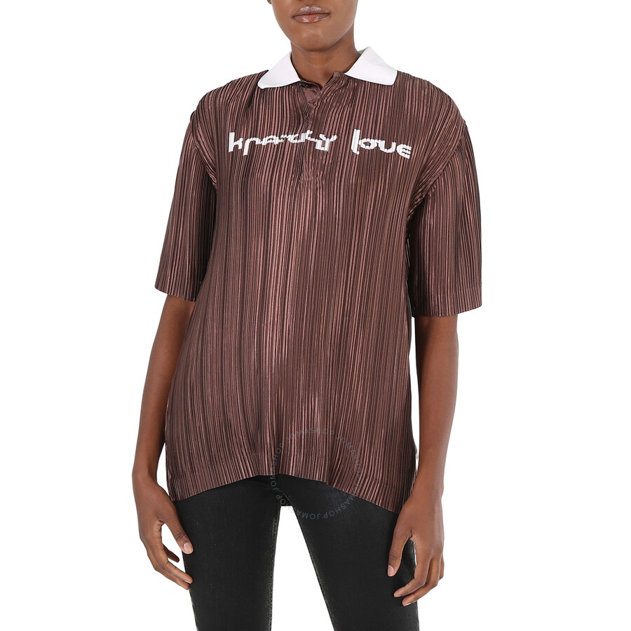 Burberry Krazy Love Print Pleated Polo Shirt - 3
