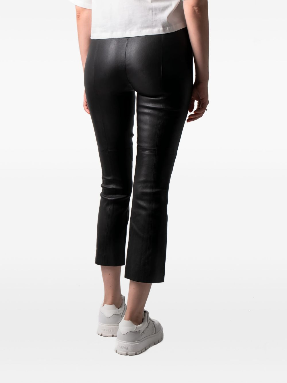leather flared trousers - 3