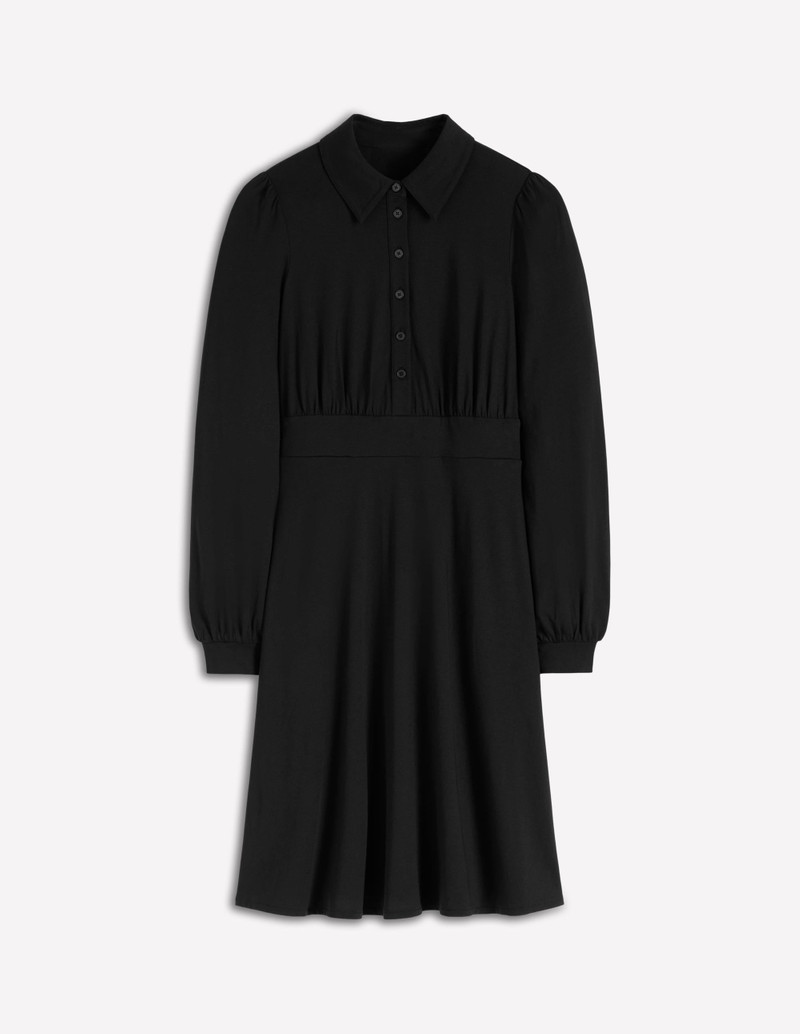 Orla Short Jersey Shirt Dress-Black 1