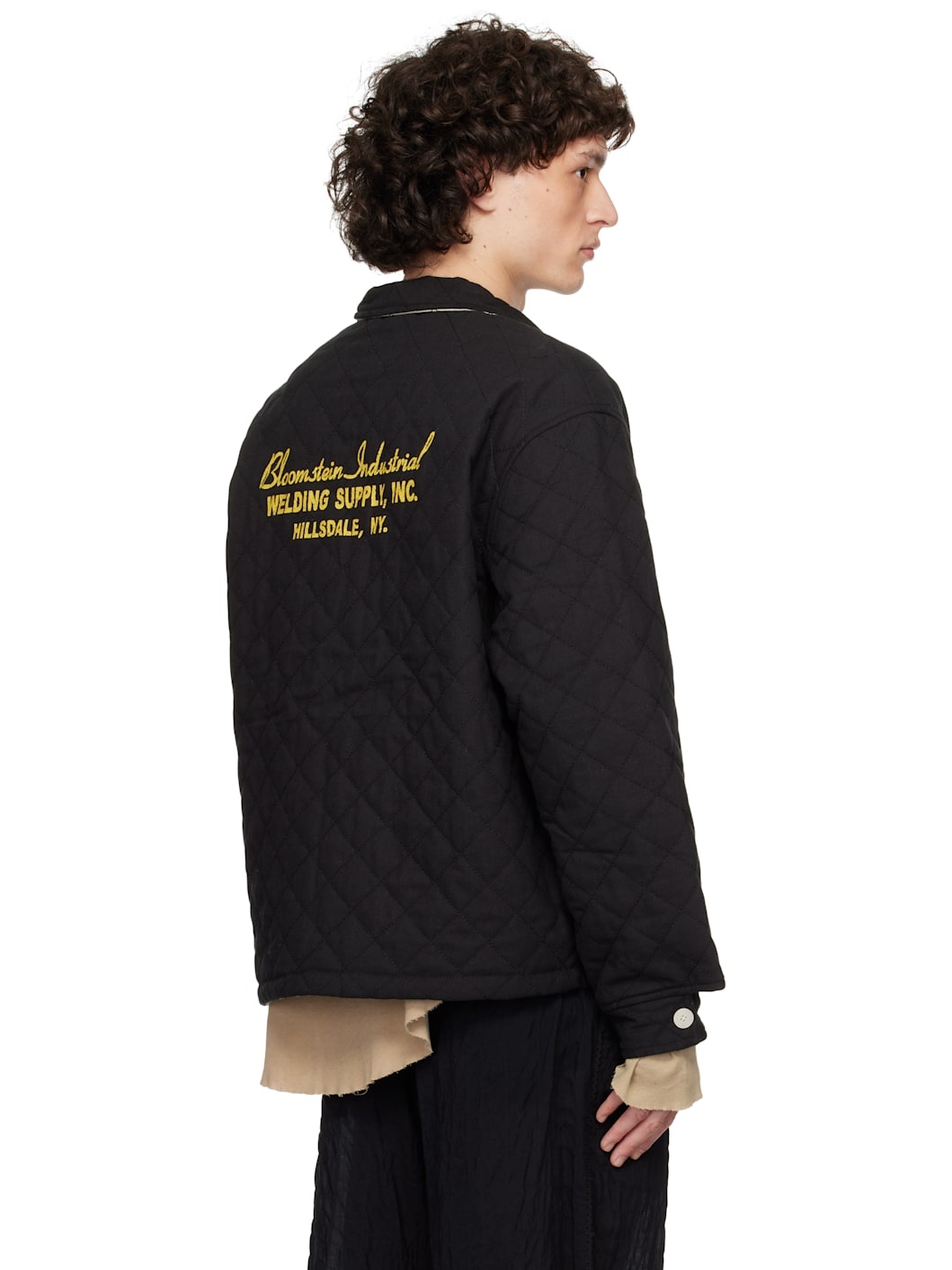 Black & Beige Bloomstein Quilted Reversible Jacket - 3