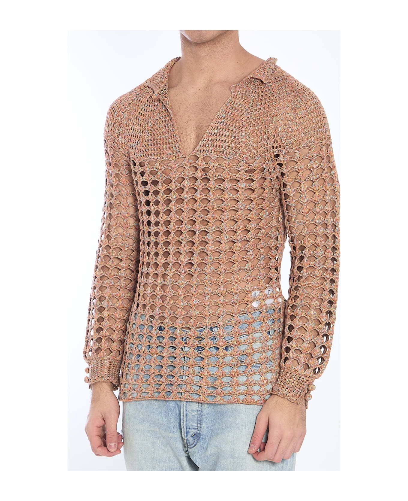 Perforated Knit Shirt - 2