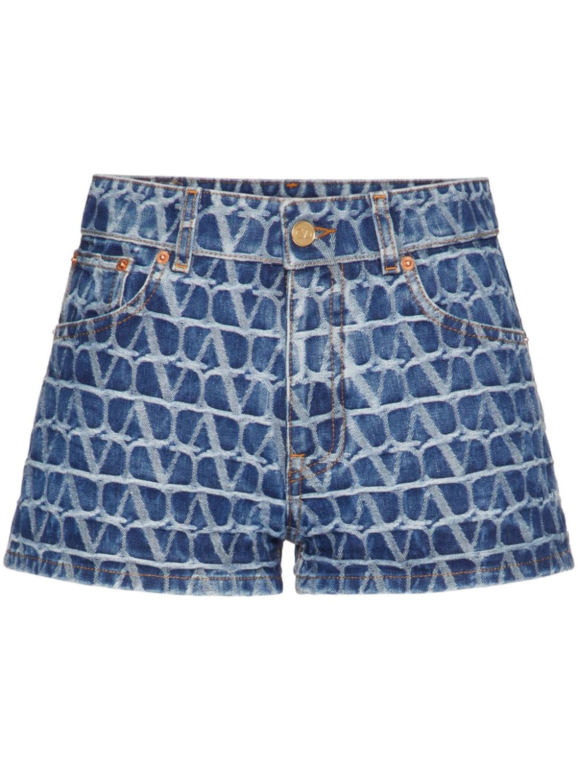 Blue Toile Iconographe Denim Shorts - 1