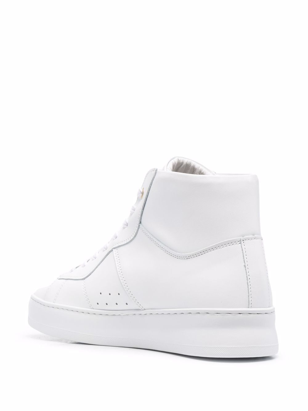 high-top panelled leather sneakers - 3