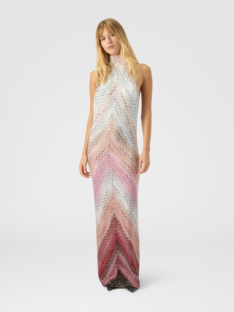 Missoni Long halter-neck dress with staggered zigzag pattern outlook
