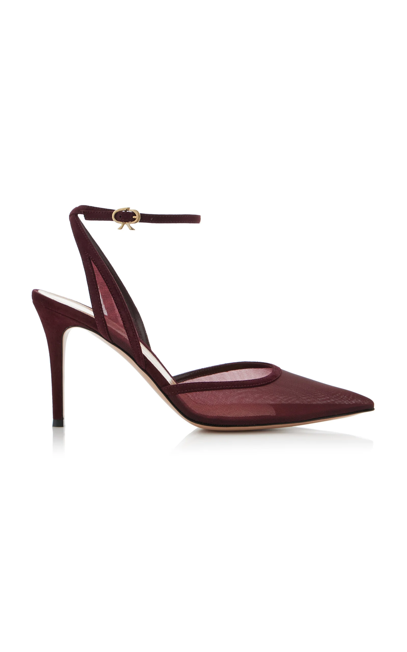 Suede-Organza Pumps burgundy - 1