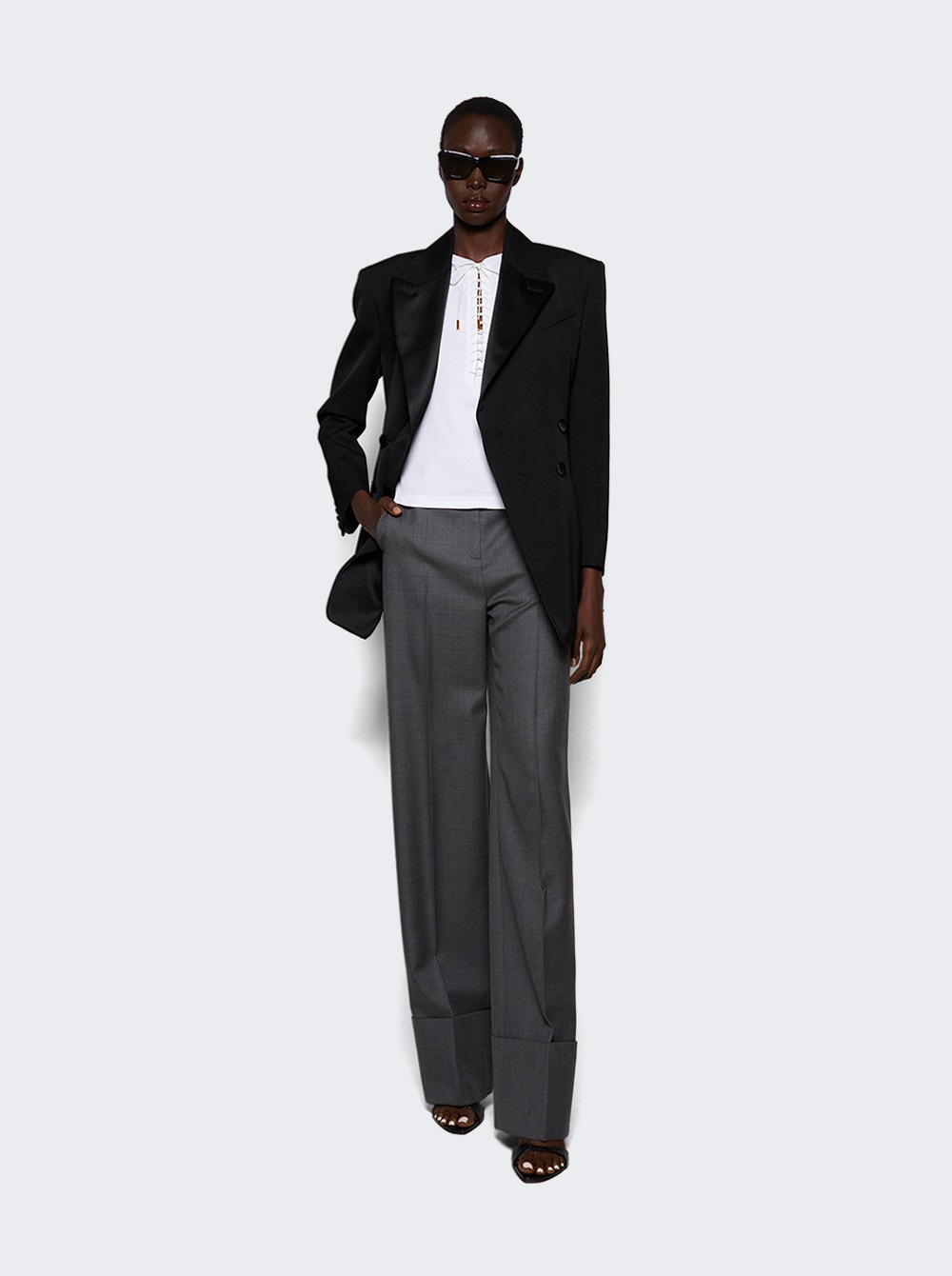Pleated Back Smoking Jacket Black - 5