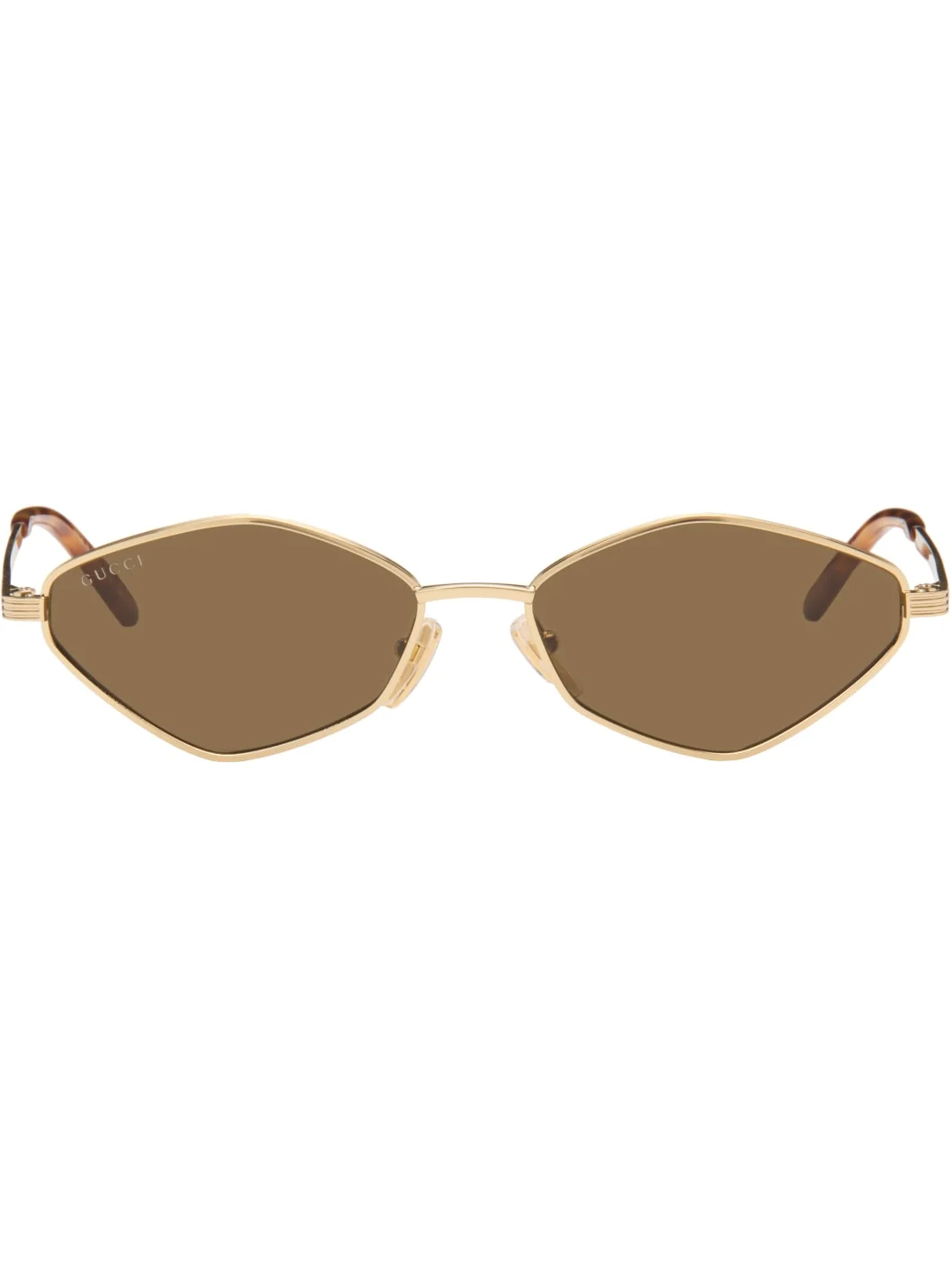 Gold Geometric-Frame Sunglasses - 1