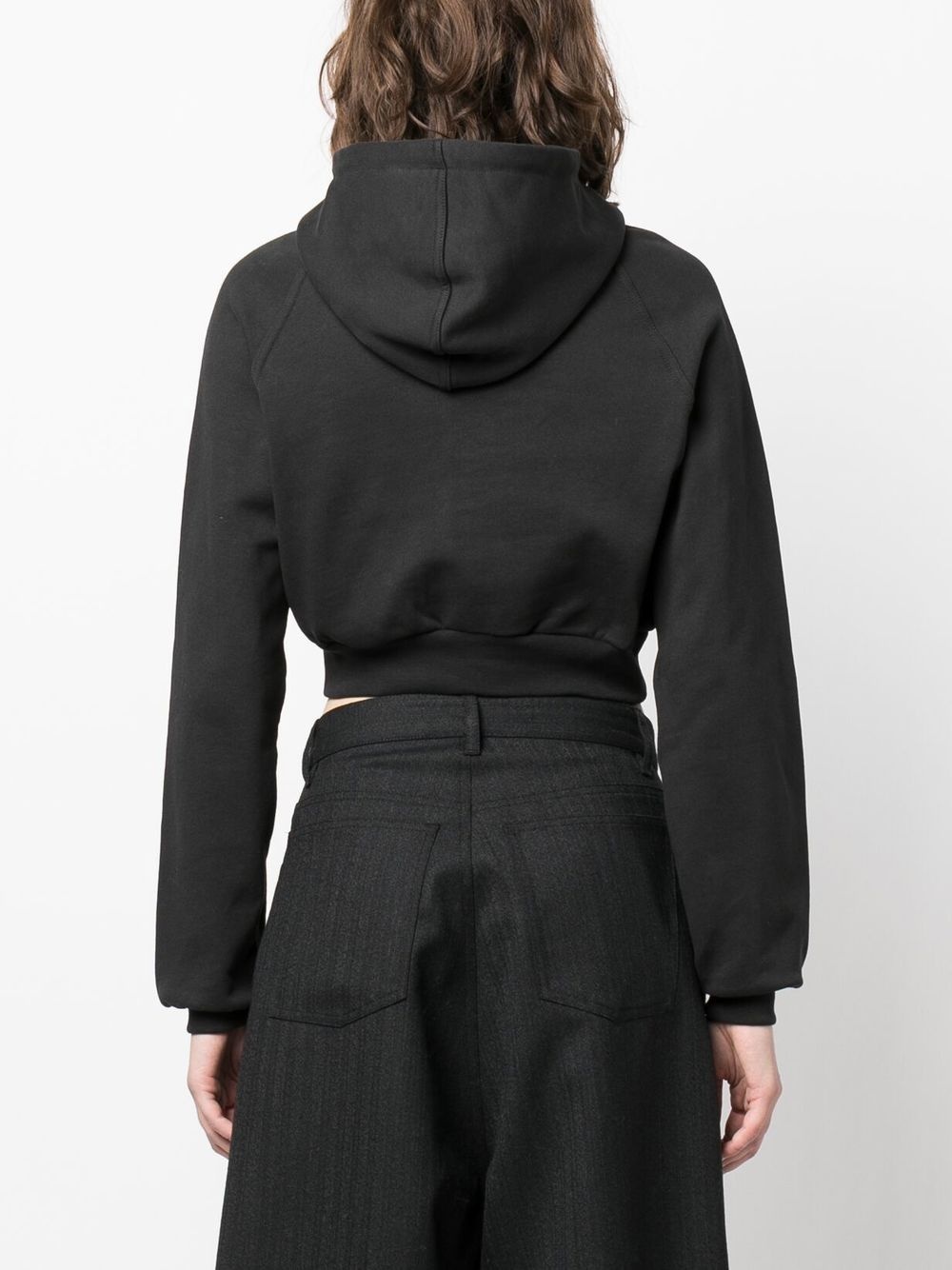 embroidered-logo cropped hoodie - 4