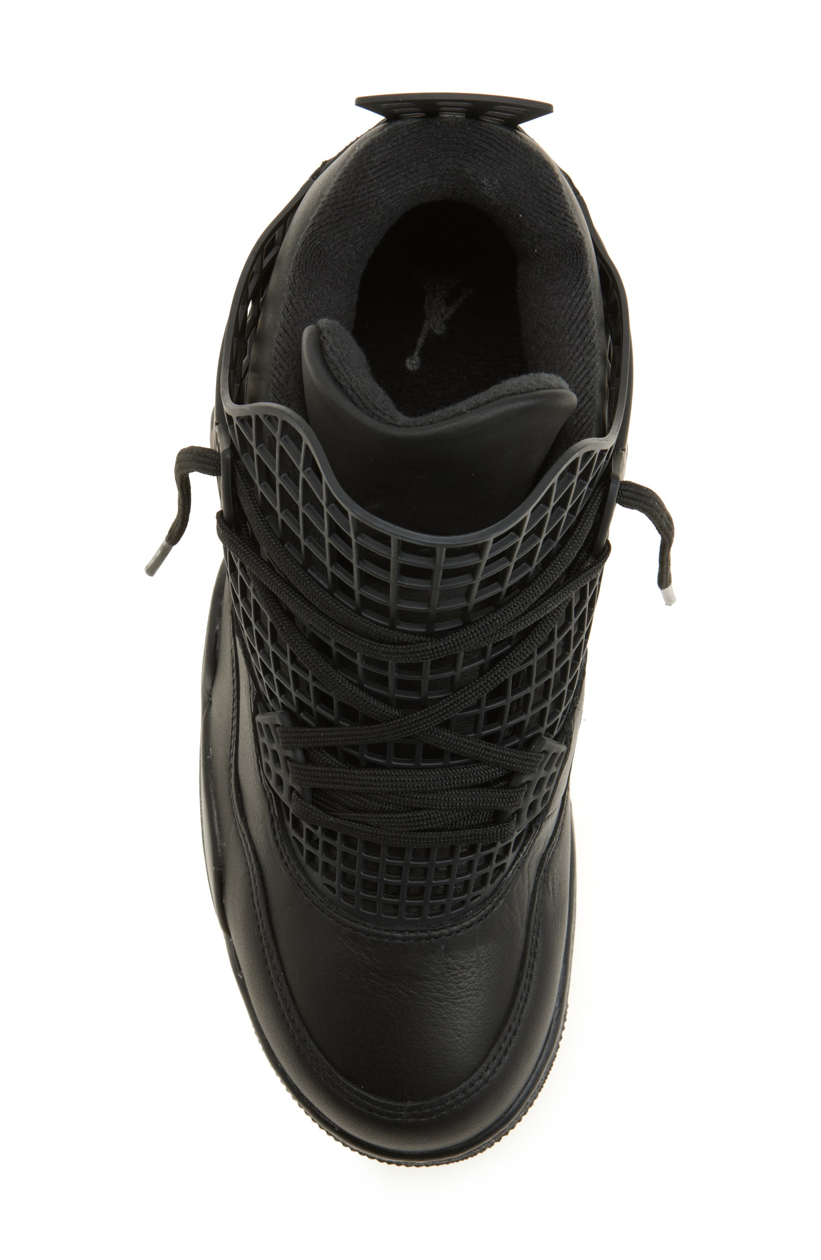 Air Jordan 4 Net Basketball Sneaker in Black/Black/Metallic Silver at Nordstrom - 5