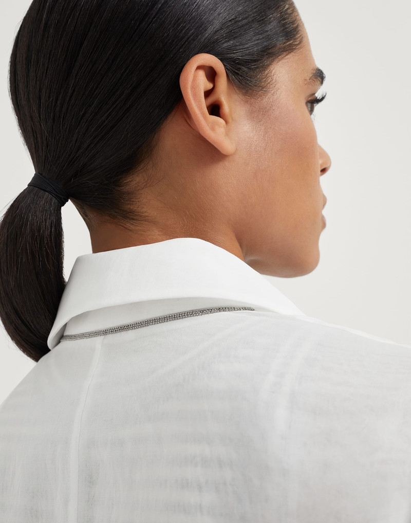 Cotton organza blazer with monili 3