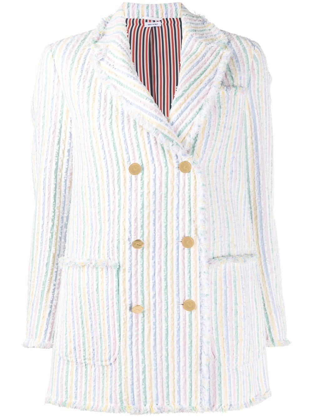 double-breasted striped blazer - 1