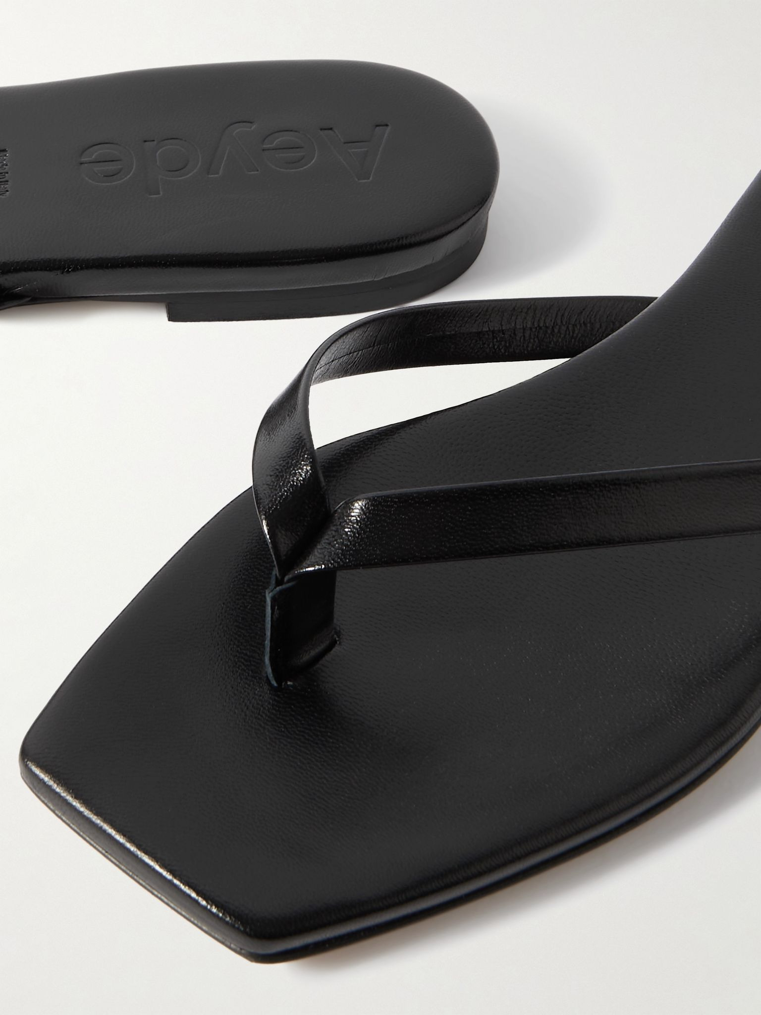 Renee leather flip flops Black - 4