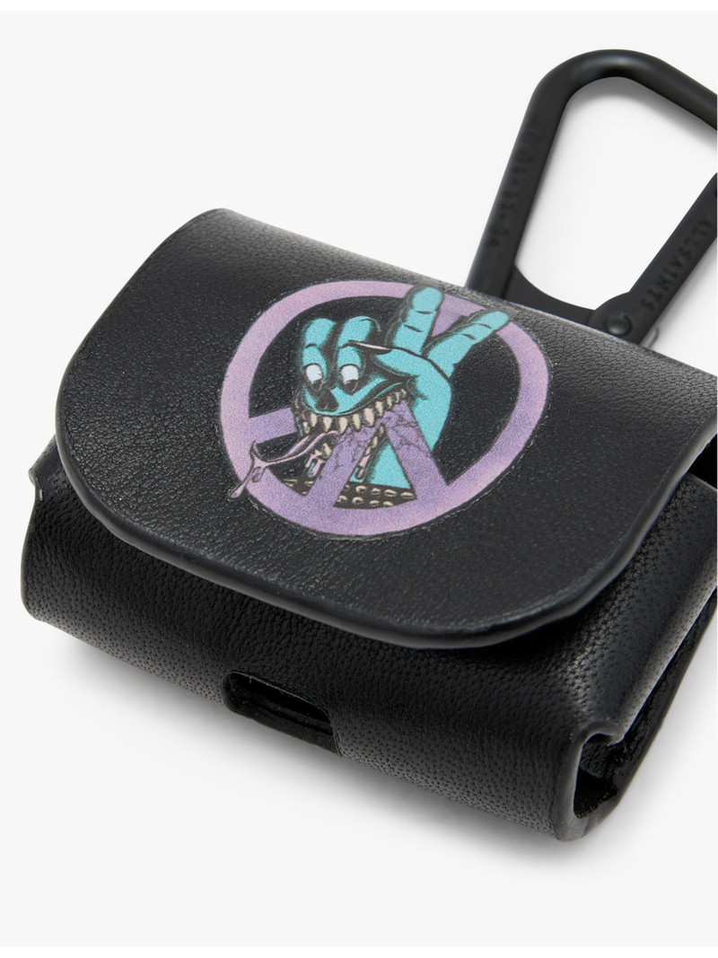 ALLSAINTS Graphic-print leather AirPod case outlook