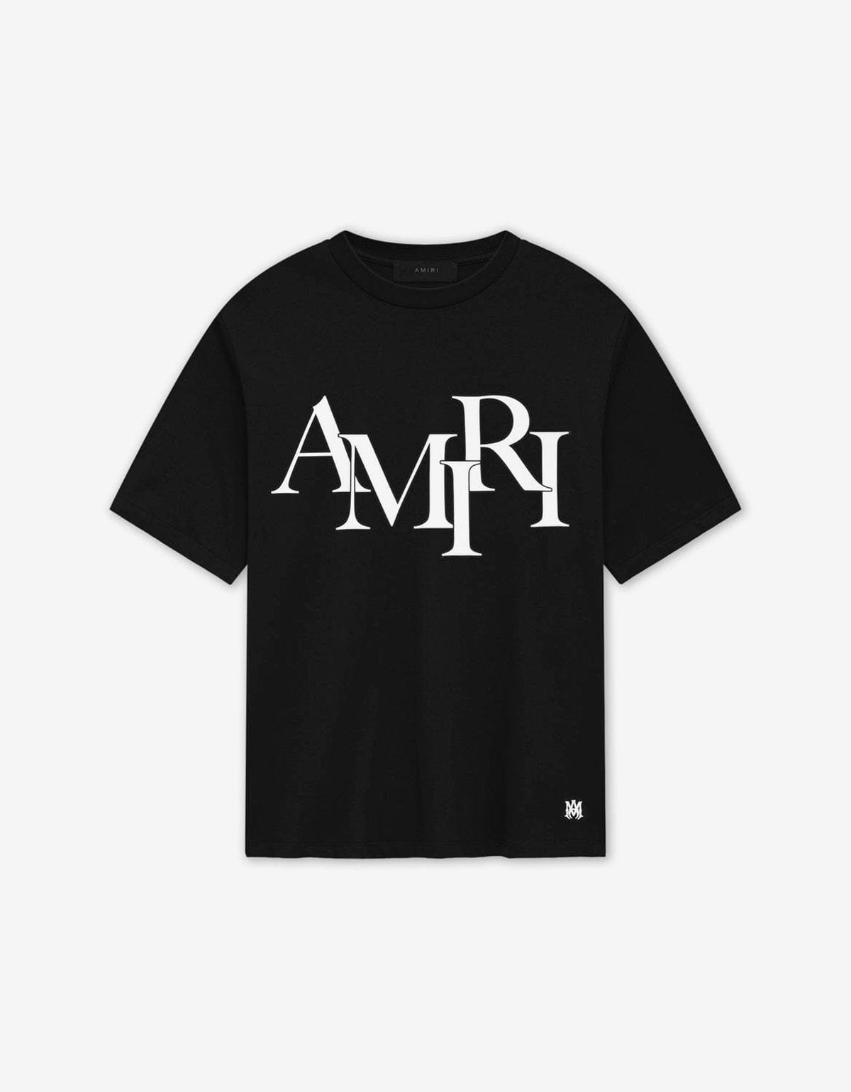 Amiri Black Staggered Logo T-Shirt - 1