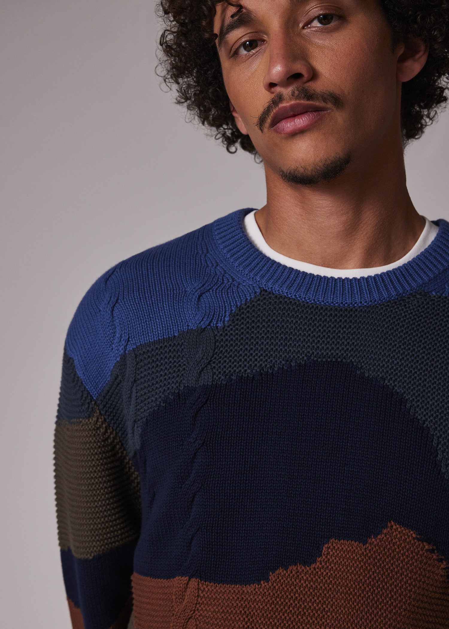 'Mountains' Intarsia Cotton Sweater - 3