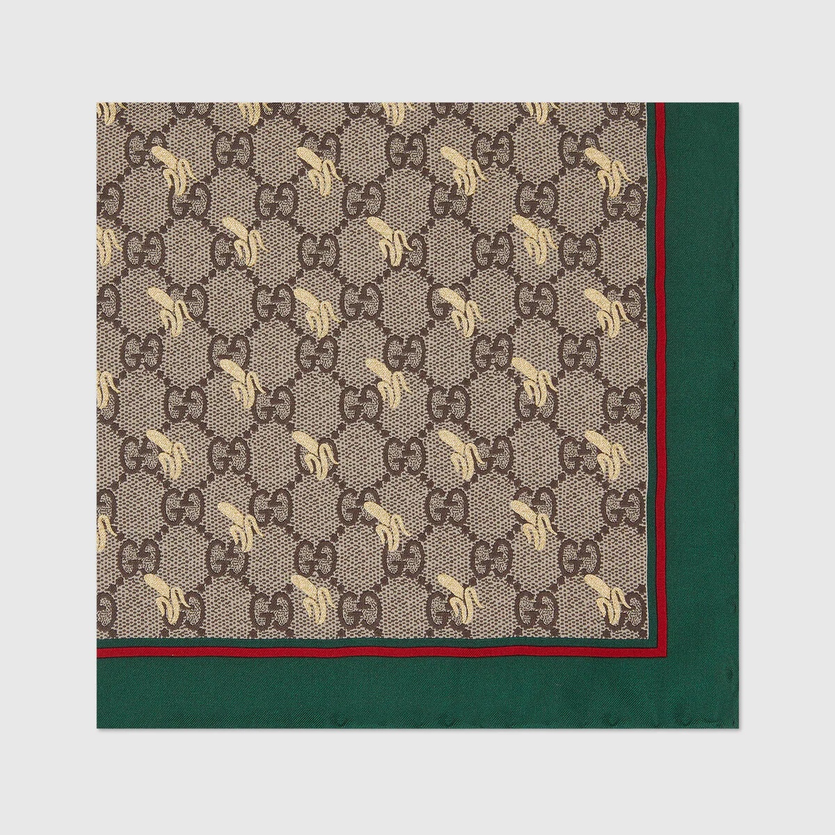 GG print silk pocket square - 2