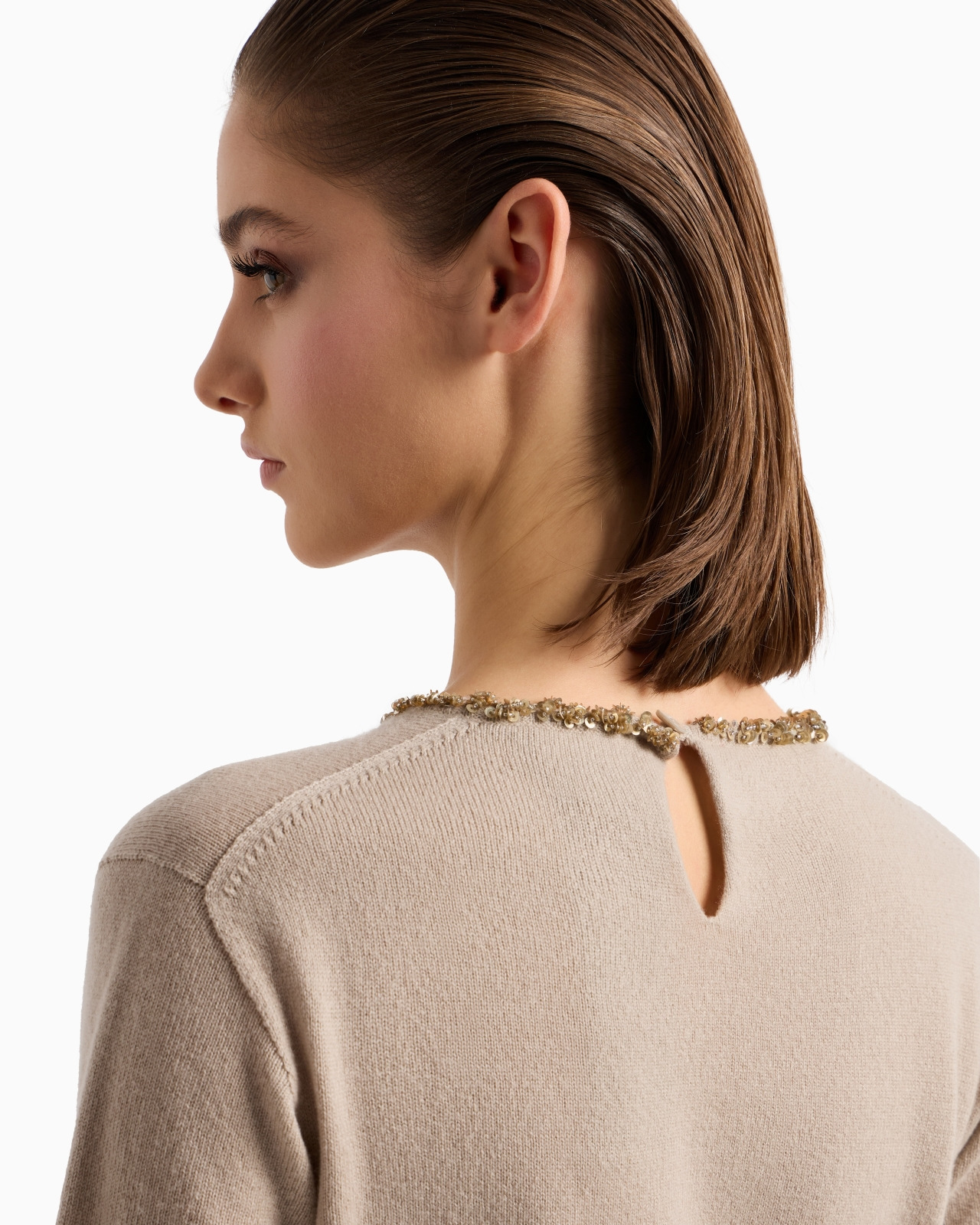 CASHMERE CREW-NECK JUMPER WITH EMBROIDERY - 5