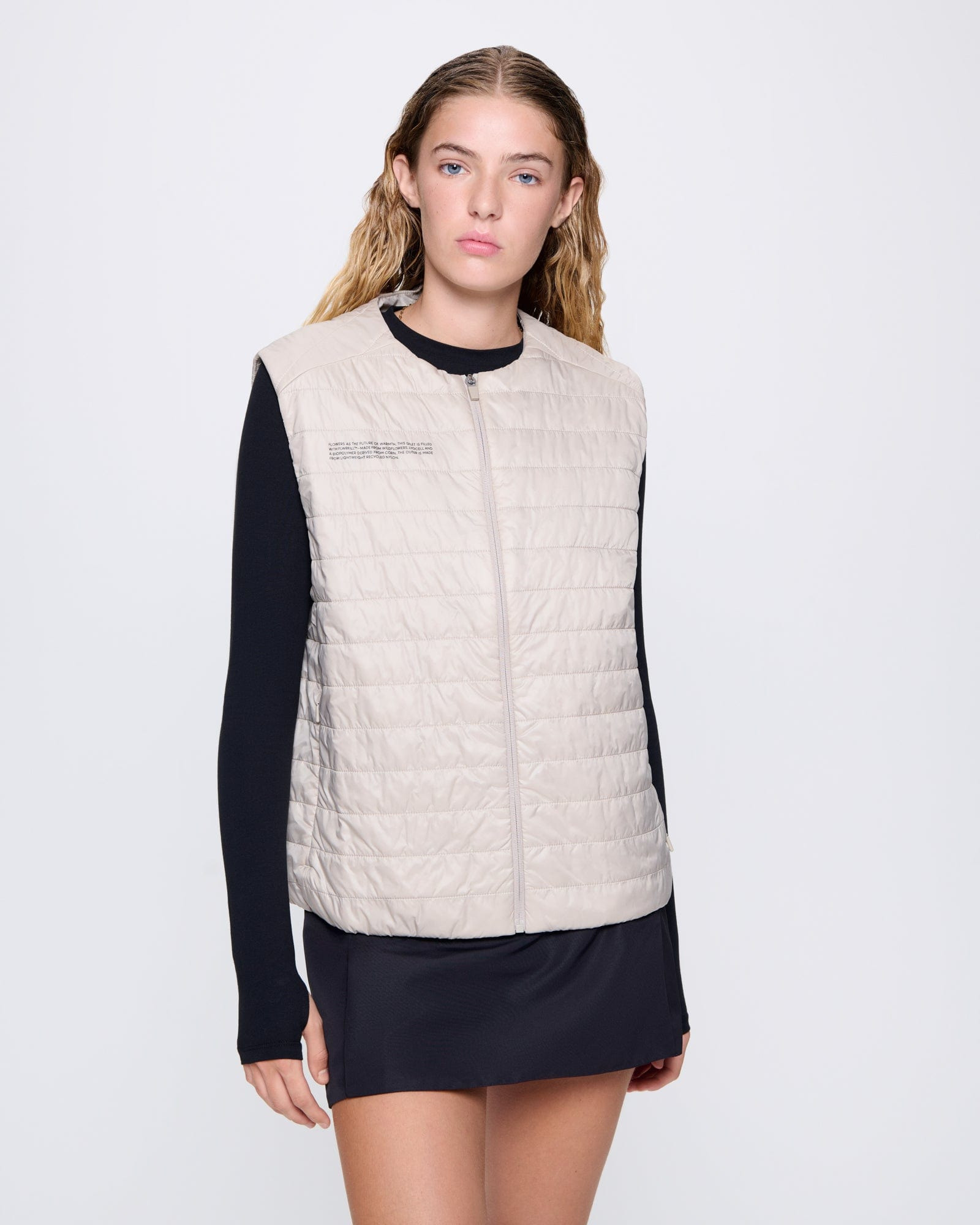 Womens Flower-Warmth Lite Gilet - Wheat Beige - 3