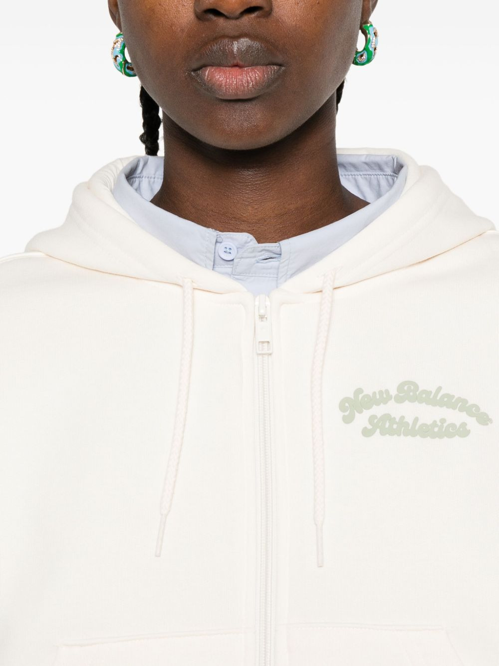 embroidered zip-up hoodie - 5