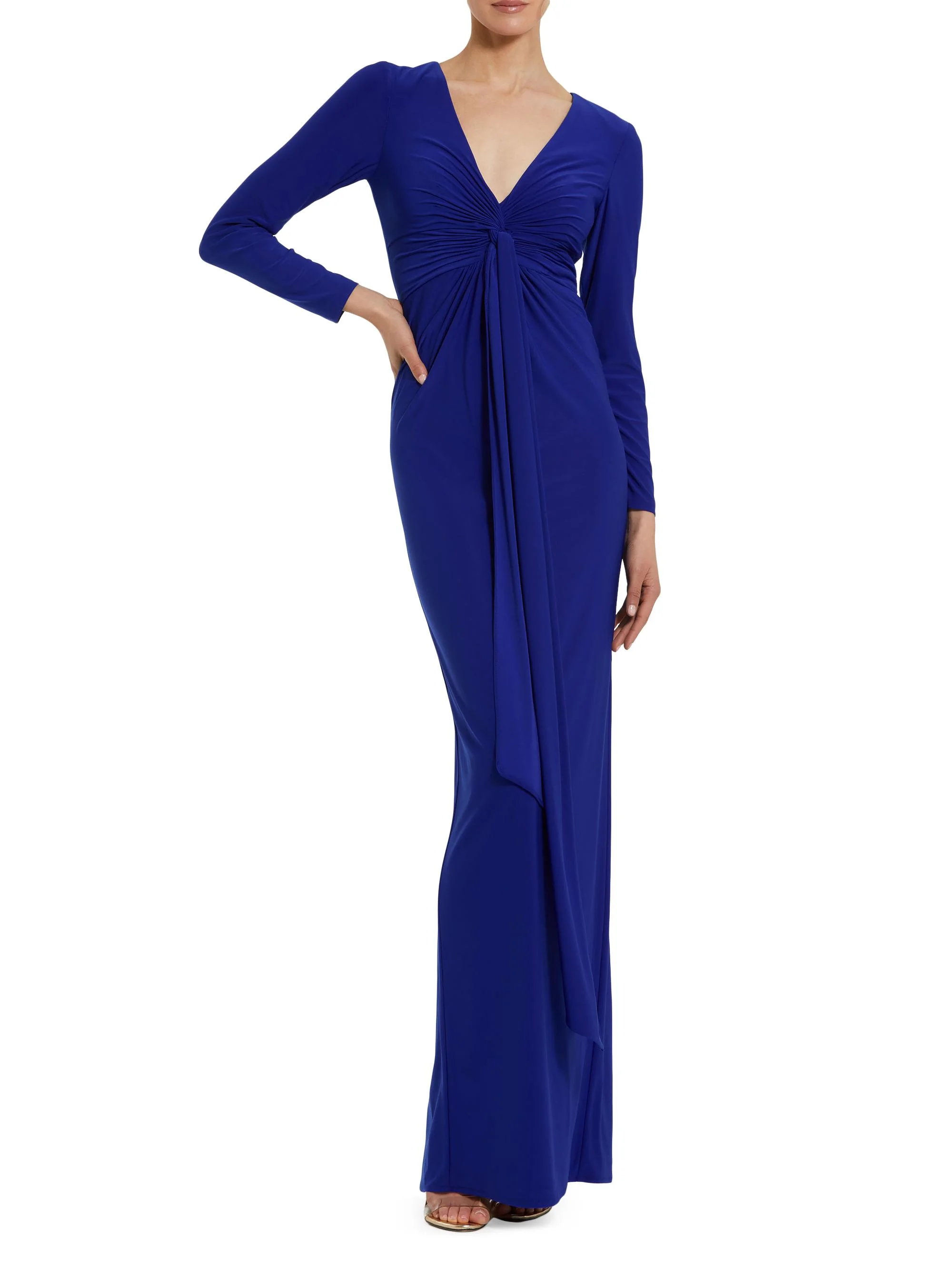Women's Jersey Twist Knot Slip Gown - Cobalt - 1