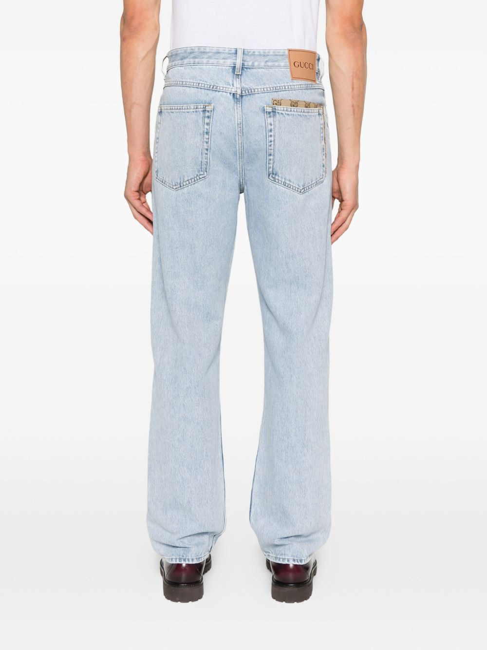 GG canvas insert jeans - 4
