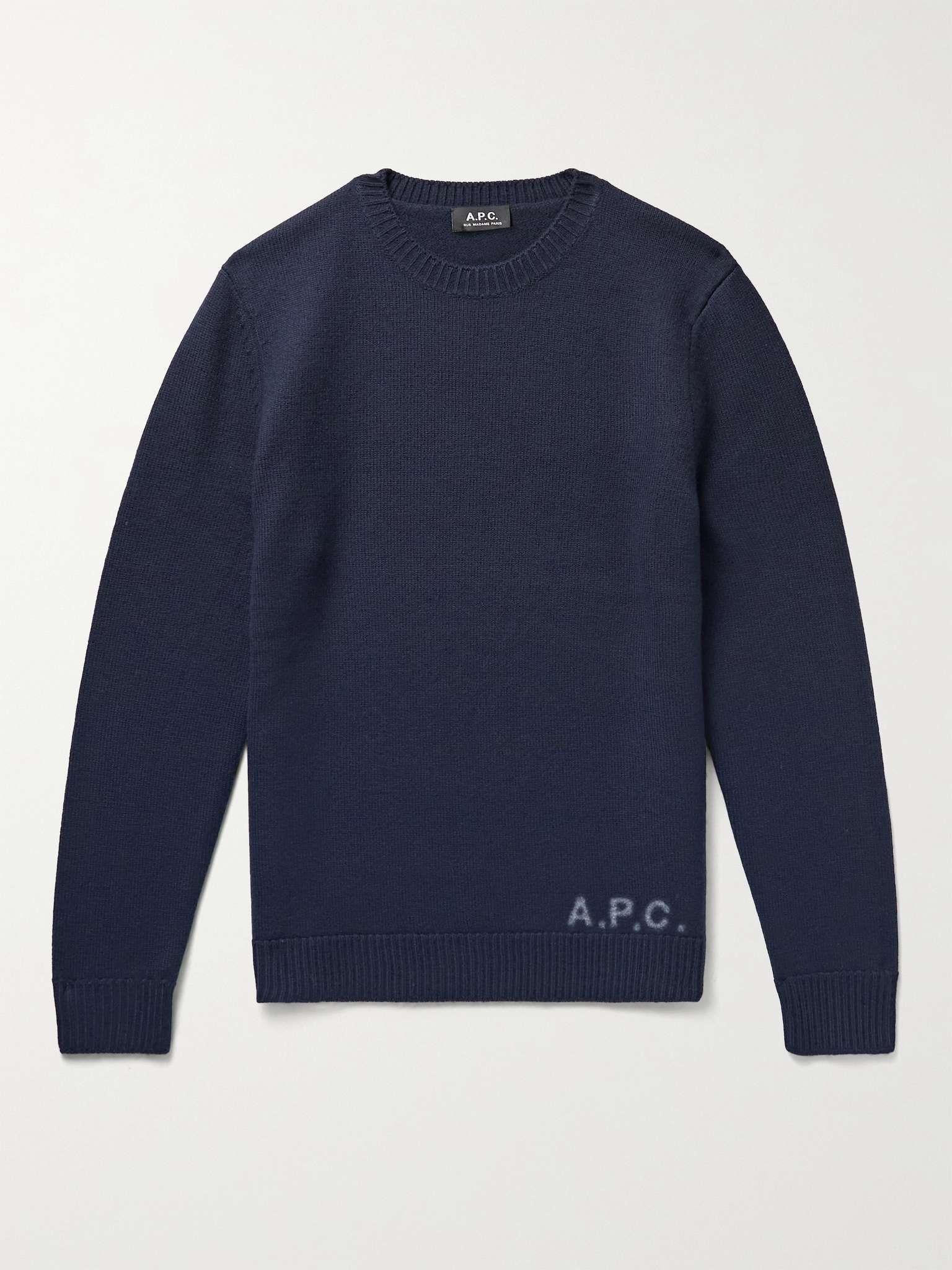 Logo-Jacquard Wool Sweater - 1