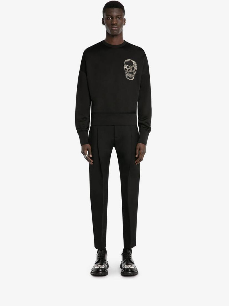 Alexander McQueen Men's Skull Motif Sweatshirt in Black outlook