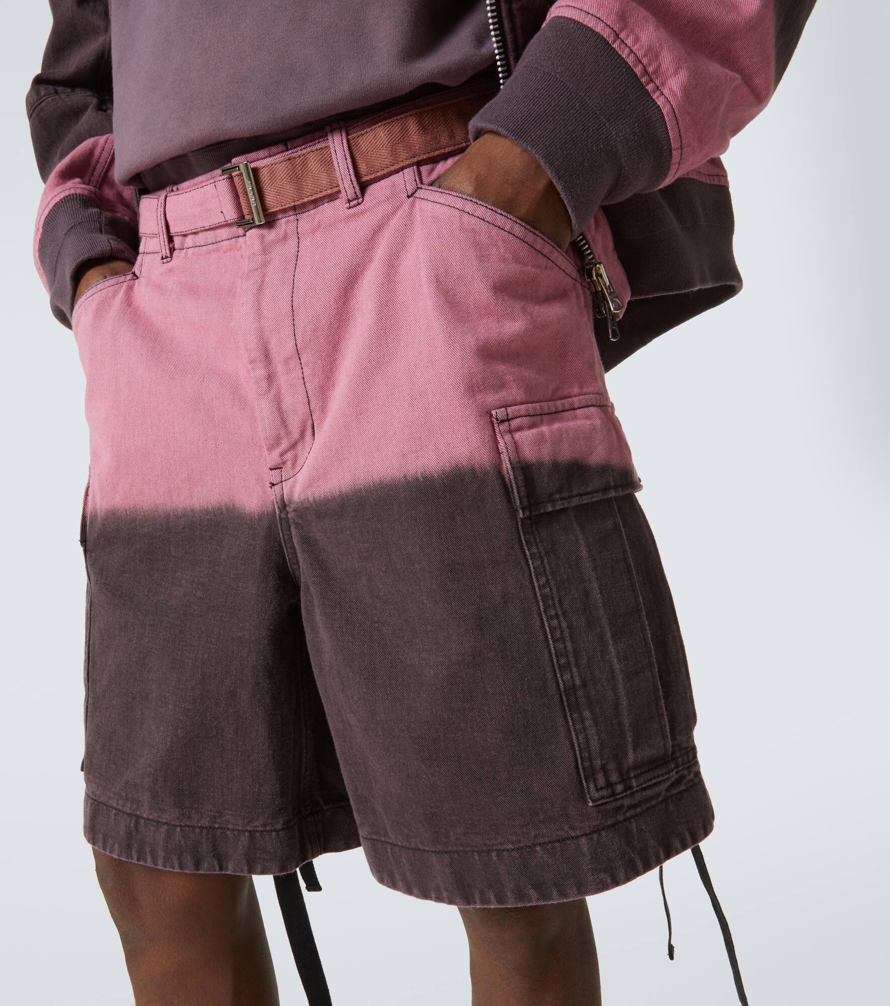 Ombré cotton cargo shorts - 5