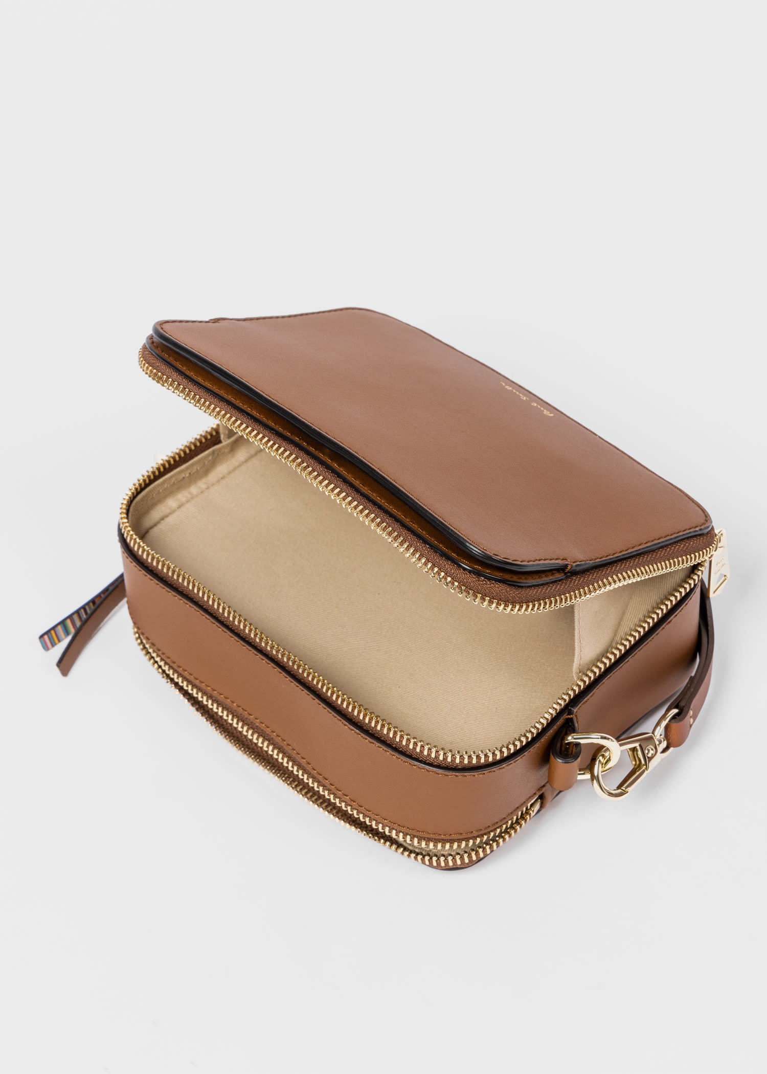 Tan Leather 'Signature Stripe' Camera Bag - 3