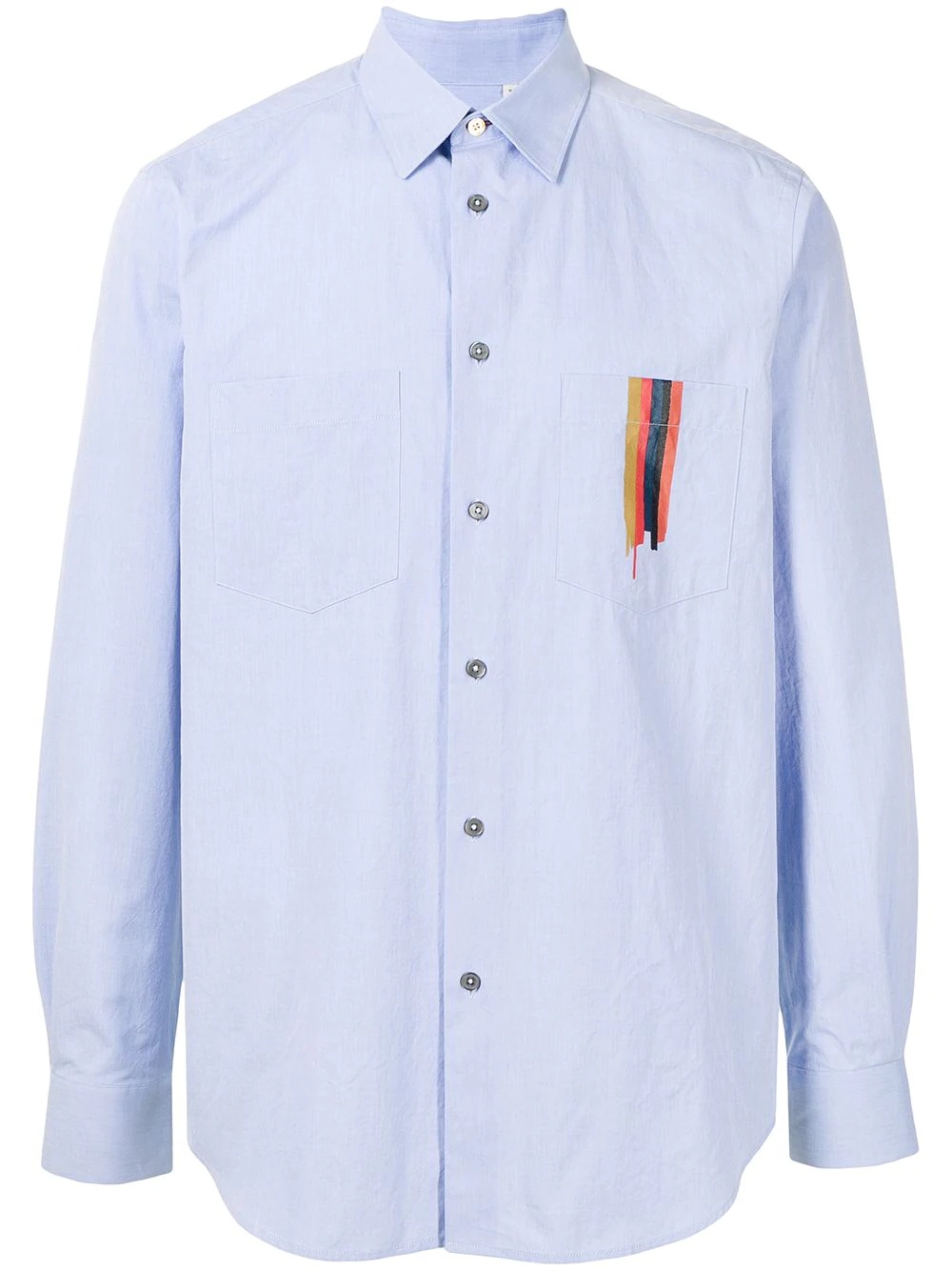 stripe detail poplin shirt - 1