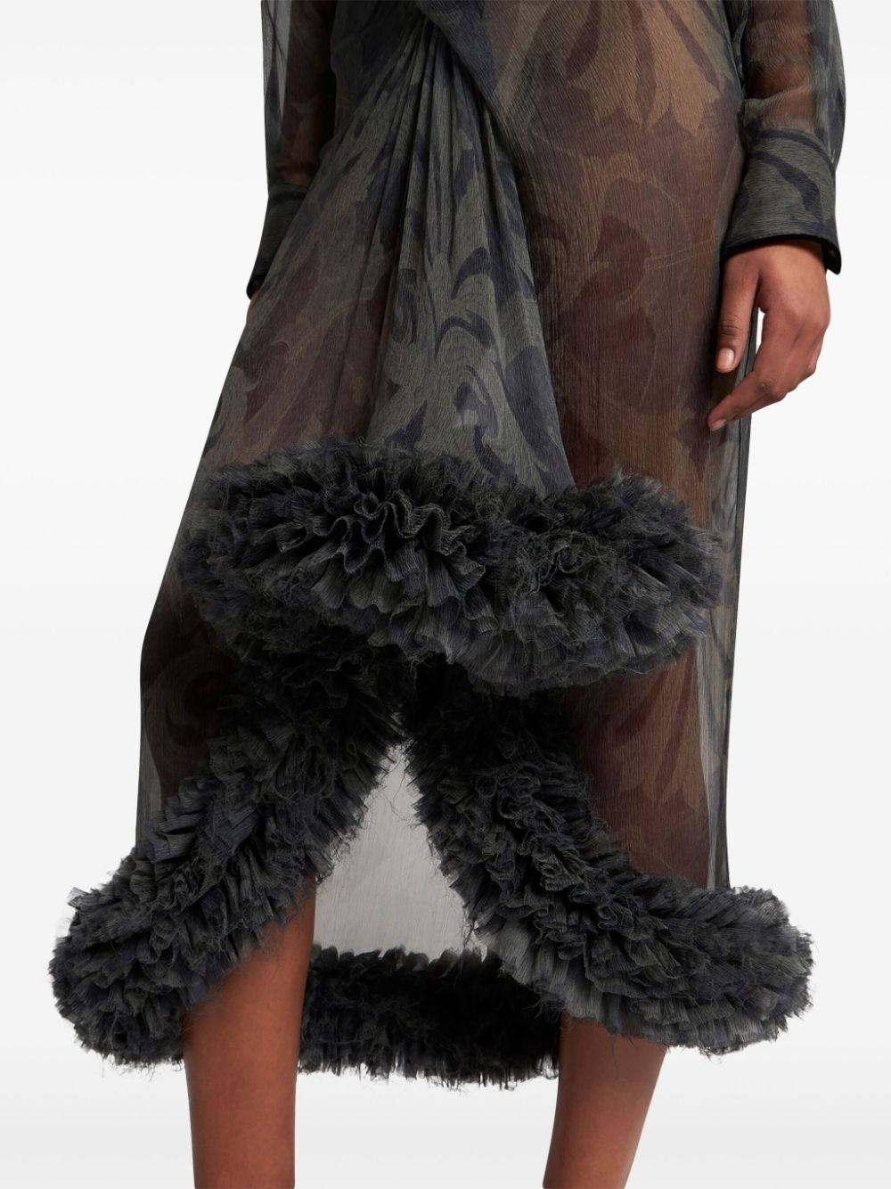 printed ruched midi skirt - 5