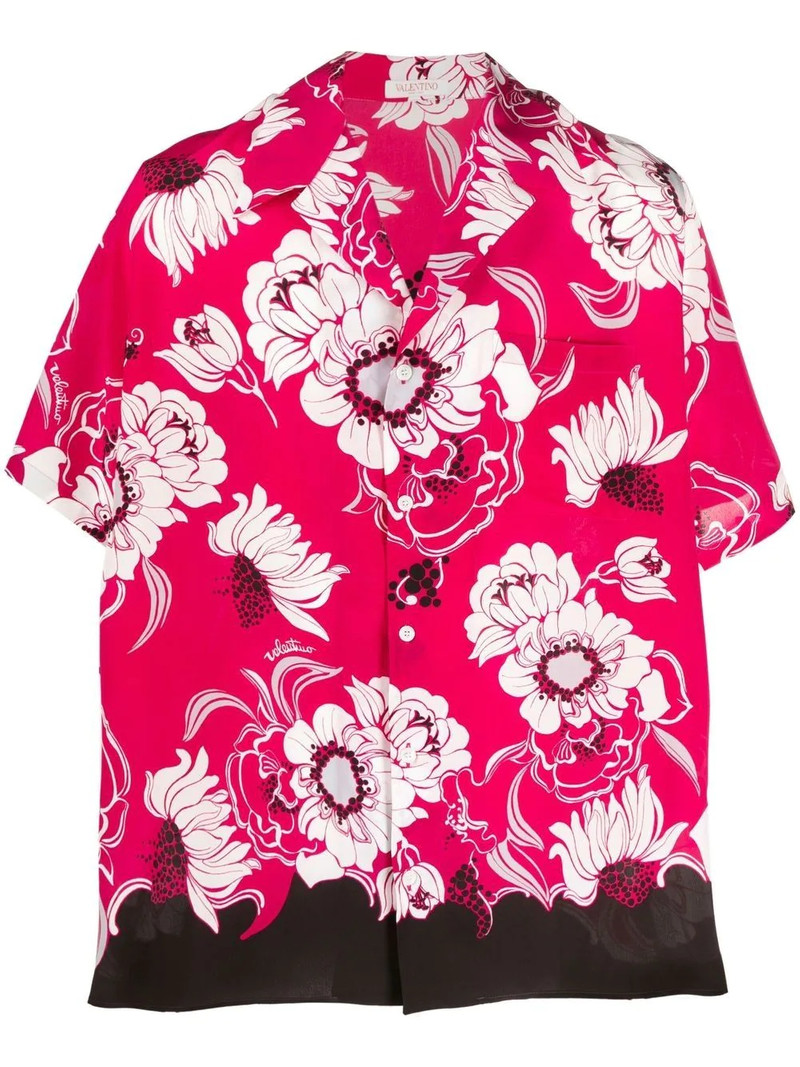 floral-print short-sleeved shirt 1