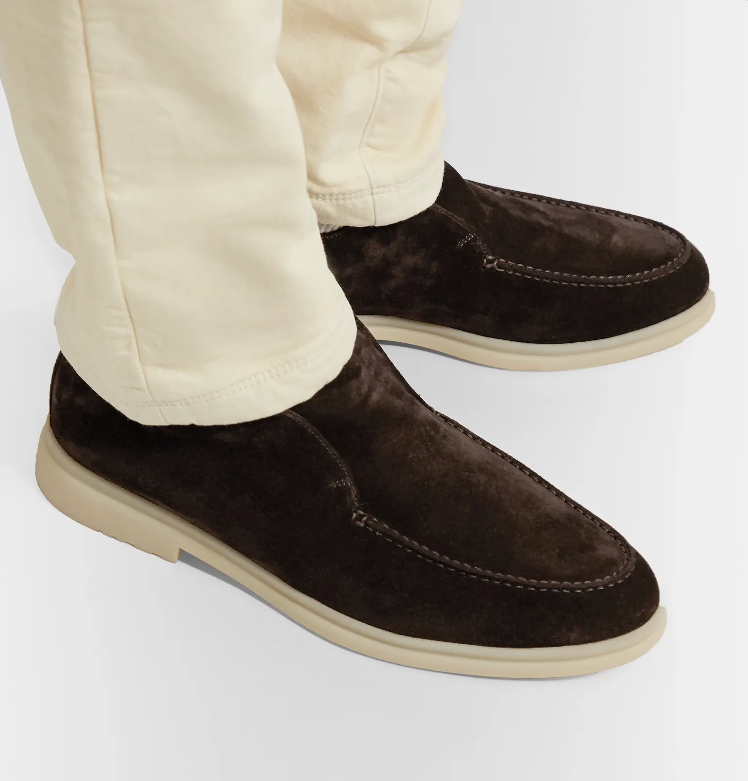 Open Wintery Walk Cashmere-Trimmed Suede Boots - 13