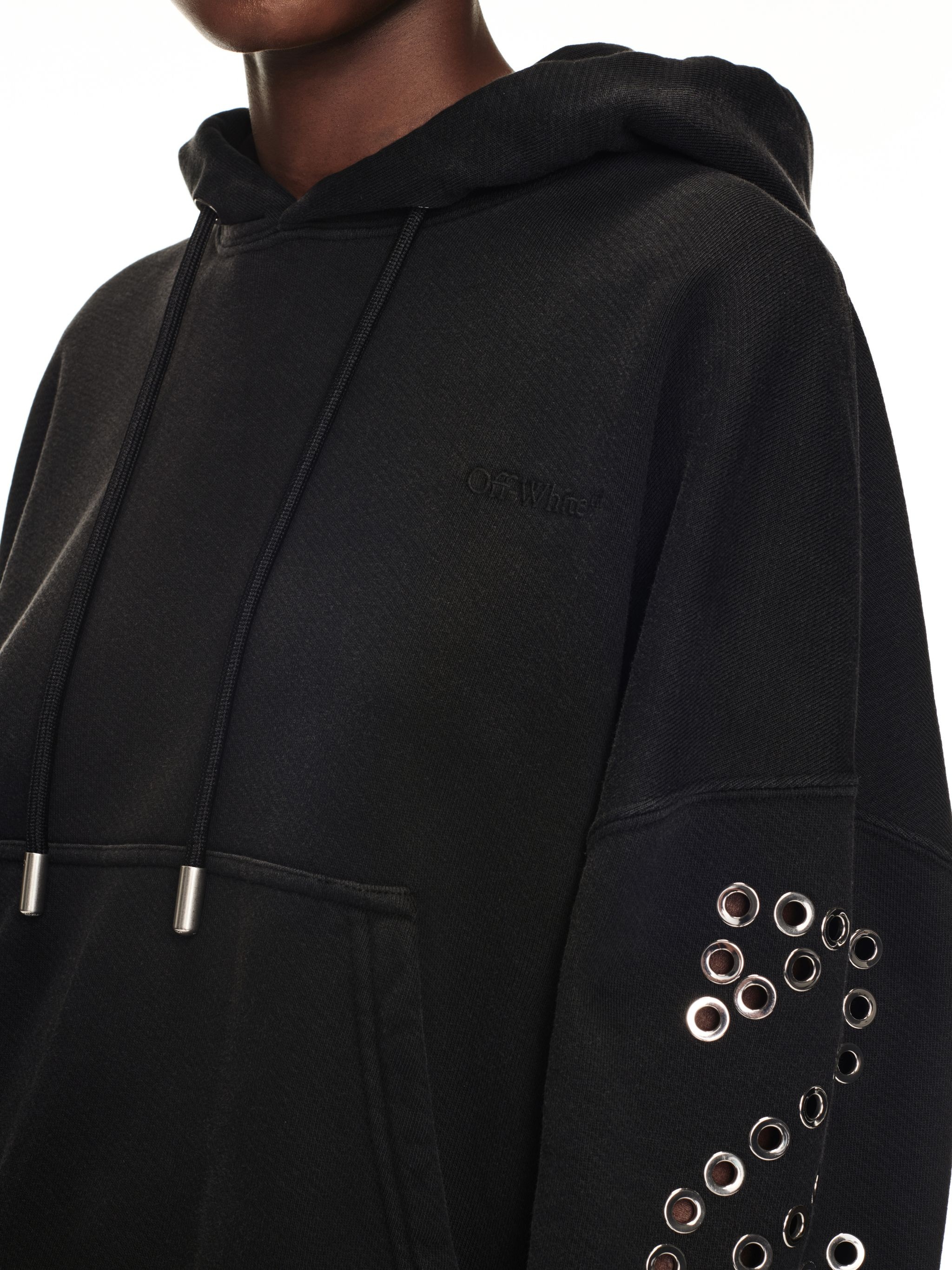 Eyelet Diags Over Hoodie - 5