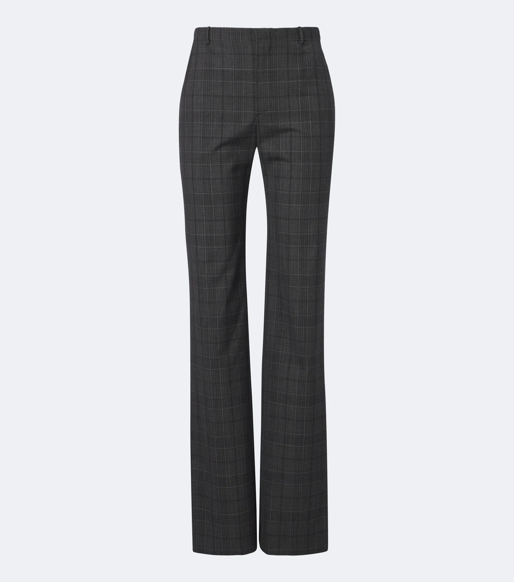 Checked wool straight pants - 1