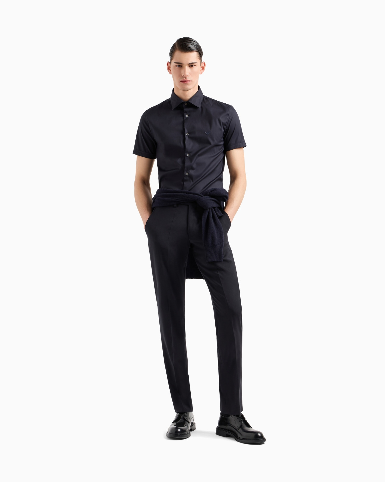 Short-sleeved, stretch nylon-blend shirt - 2