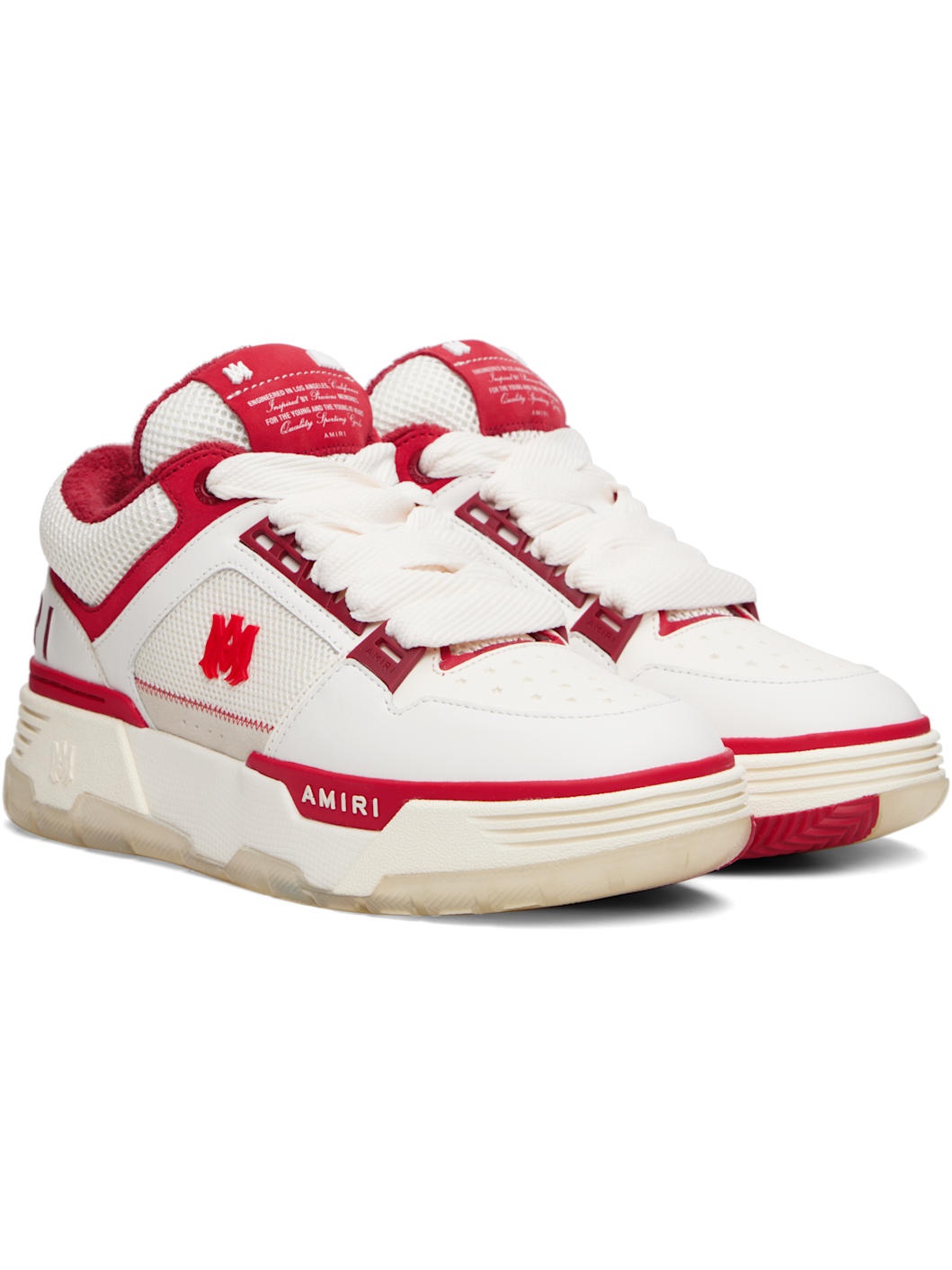 White & Red MA-1 Sneakers - 4