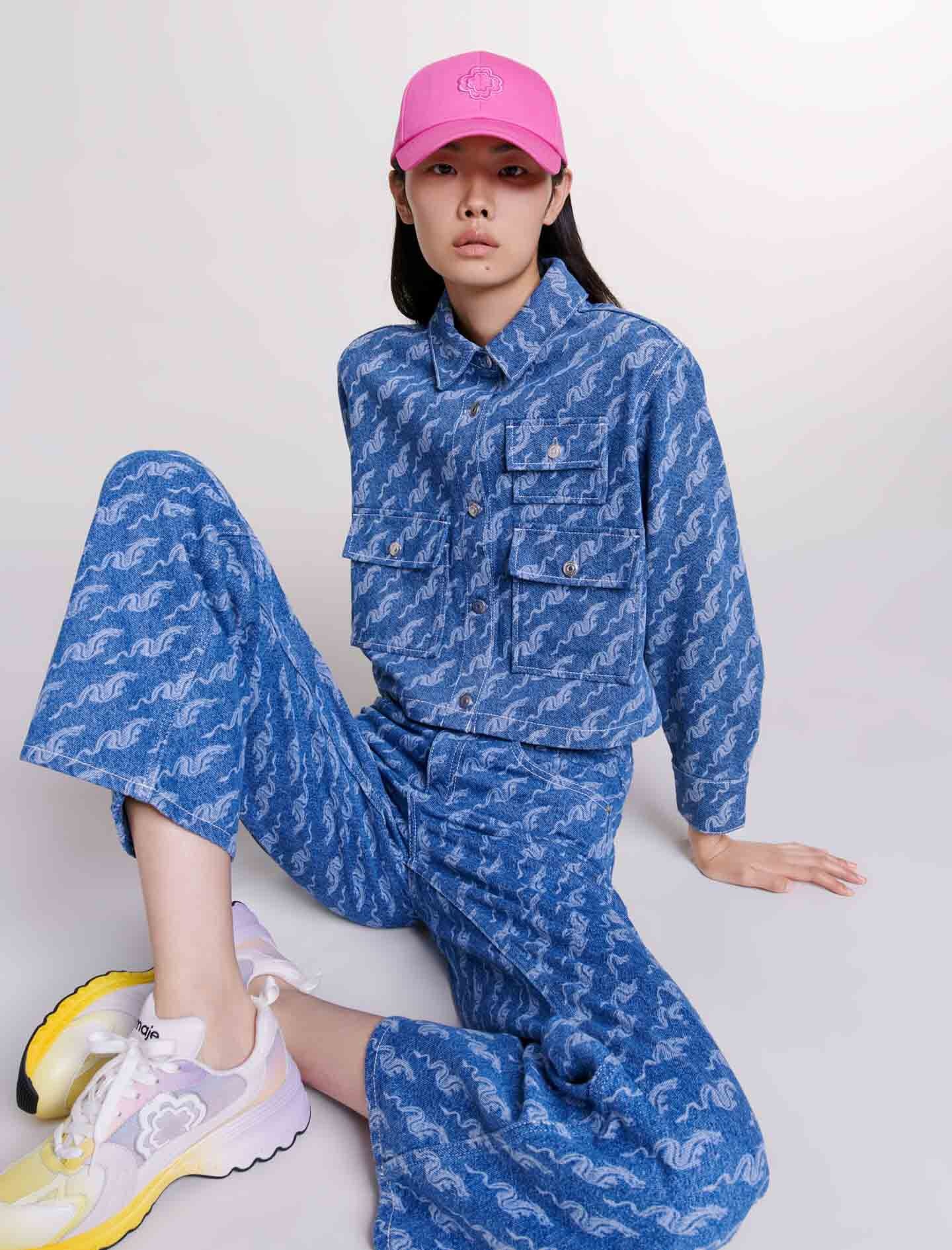 Patterned denim shirt - 3