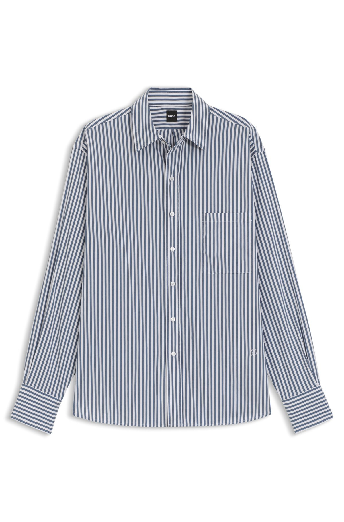 COTTON BLOUSE WITH VERTICAL STRIPES - 1