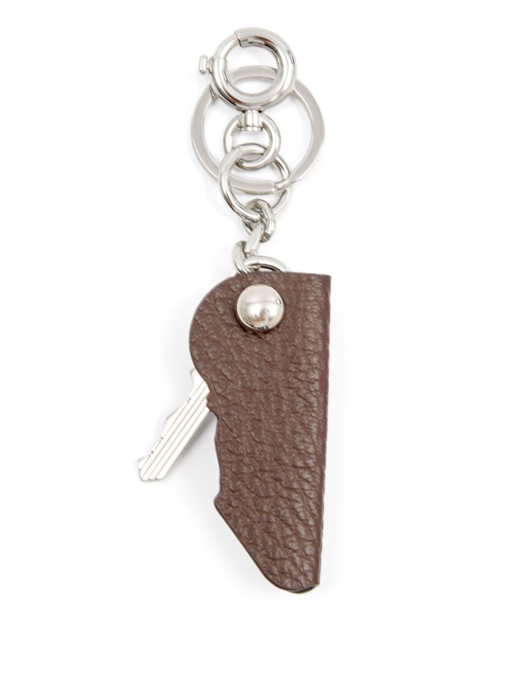 logo-print leather key holder - 2